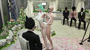 Gros seins et sexe anal dans une chaude séance photo de marié avec une boule de dragon