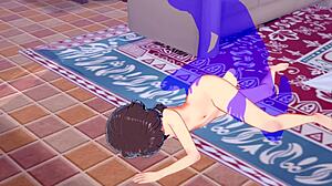 이 헨타이 비디오에서 일본 애니메이션 소녀 코노스바의 메구민이 섹스를 하고 안에 사정합니다