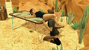 Parodia Tomb Raidera w Sims 4 z egipskimi fallusami przeznaczenia