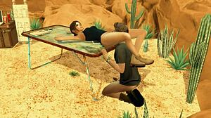 Paradijs van Tomb Raider in Sims 4 met Egyptische fallussen van het lot